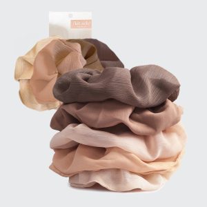 kitsch Crepe Scrunchies in Terracotta