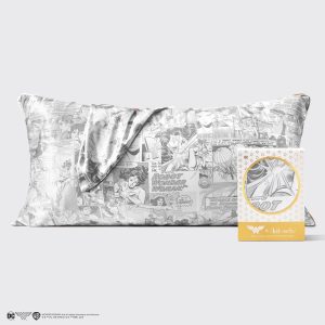 kitsch Kitsch x Wonder Woman Satin Pillowcase in Comic Print - King